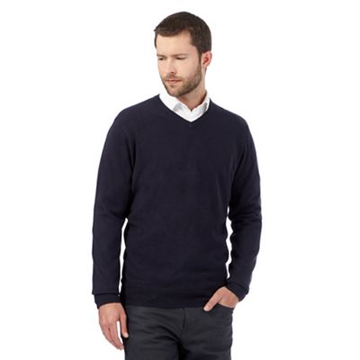 The Collection Big and tall navy v neck acrylic jumper